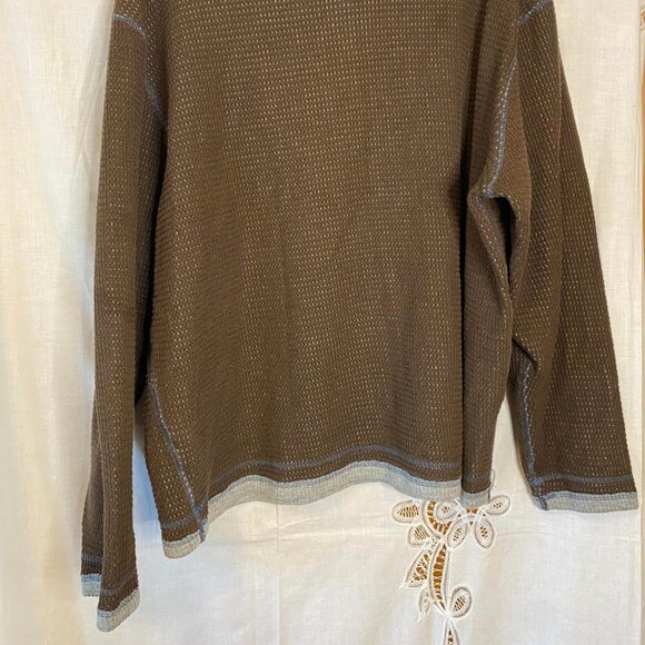 Men's XL Paradise Collection Brown and Gray Quarter Zip Pull Over - Picture 6 of 6
